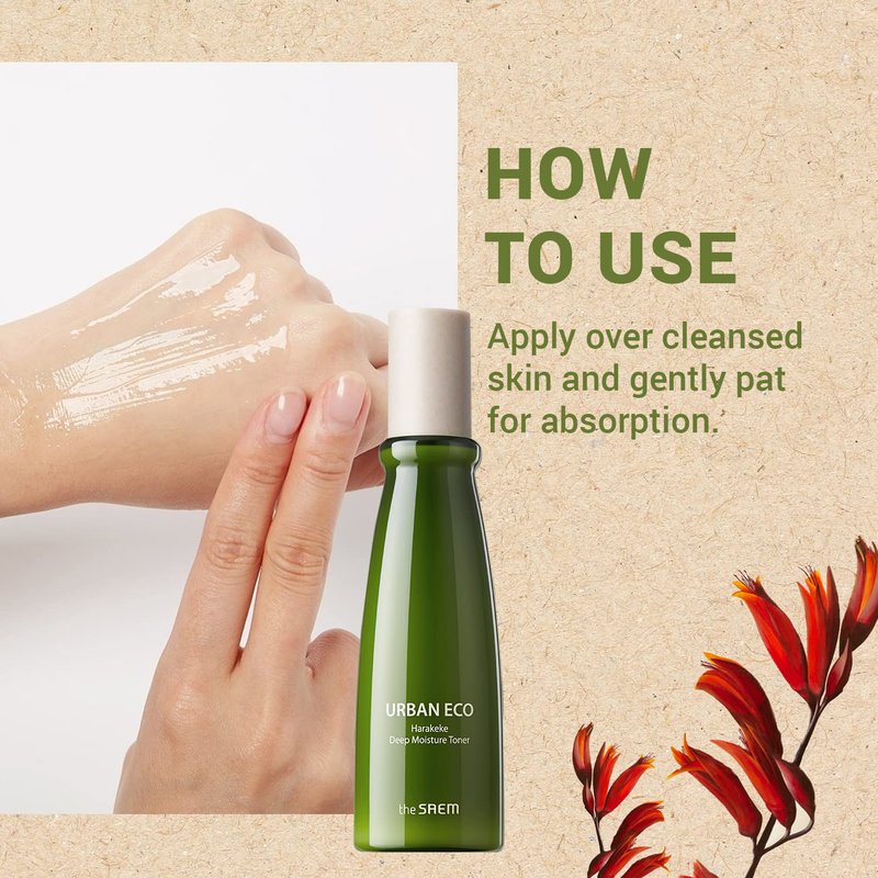 THESAEM Urban Eco Harakeke Deep Moisture Toner 5.07 fl.oz. - Vegan Ultra Moisturizing and Nourishing for Dry Skin - Softening Essential With Harakeke Root Extract and Ceramides