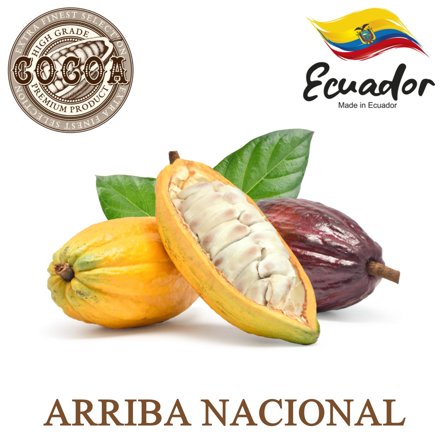 Plant Guru Raw Cocoa Butter 1 lb. Bar - 100% Pure Natural Unrefined FOOD GRADE Arriba Nacional Cacao Bean, Great For Chocolate Making, Soap, Lip Balm and Moisturizer For DIY Body Butters