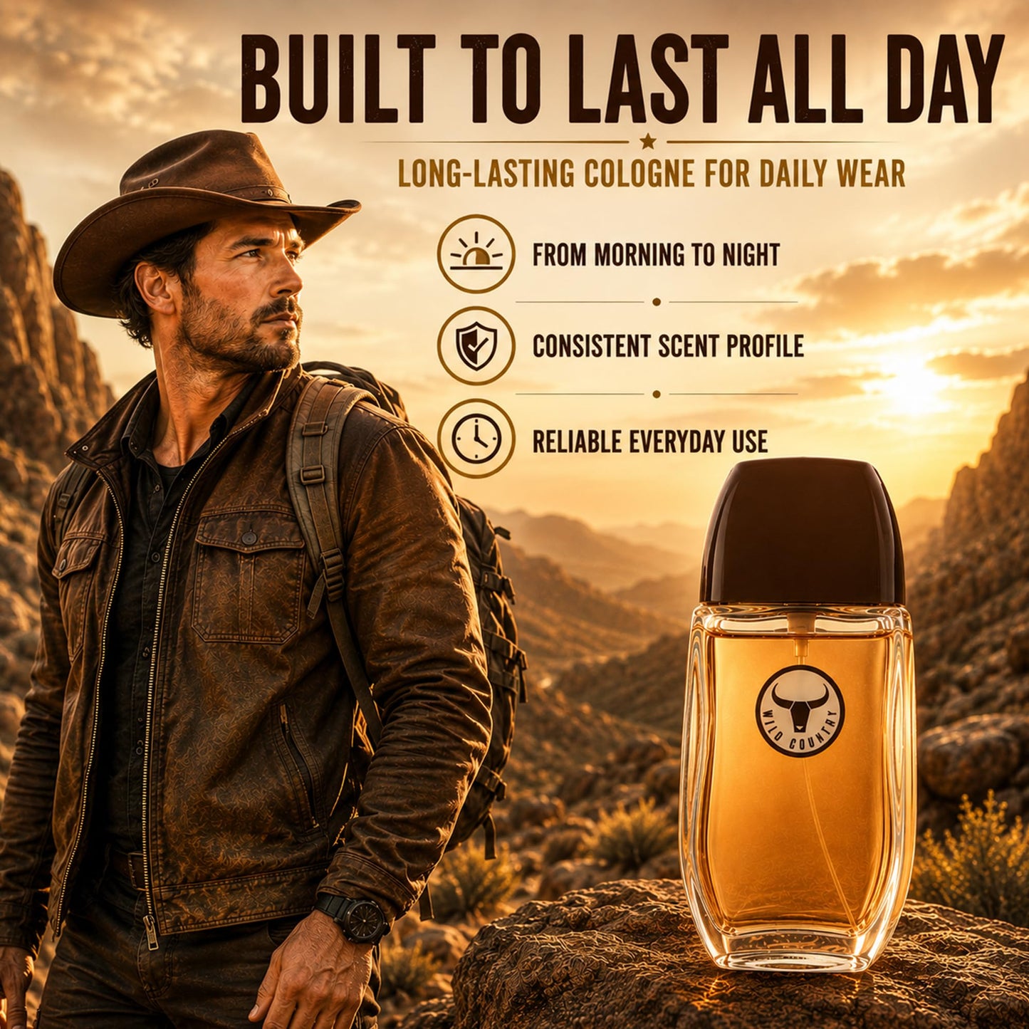 AVON Wild Country Cologne for Men - Long-Lasting Mens Cologne Spray with Lavender and Sandalwood. Bold, Aromatic Men's fragrances and Versatile daily wear body spray; ideal gift for him, 3 Fl Oz