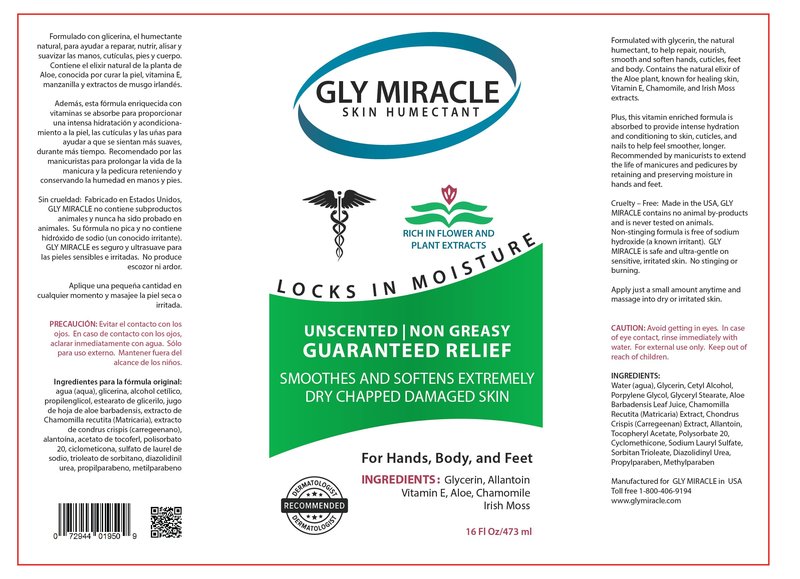 GLY MIRACLE Moisturizing Body Lotion Bundle 16 oz & .15 oz Balm - Non-Greasy Skin Humectant for Extremely Dry Skin, Hands, Body, and Feet, Fragrance-Free with Glycerin and SPF30 Unflavored Lip Balm