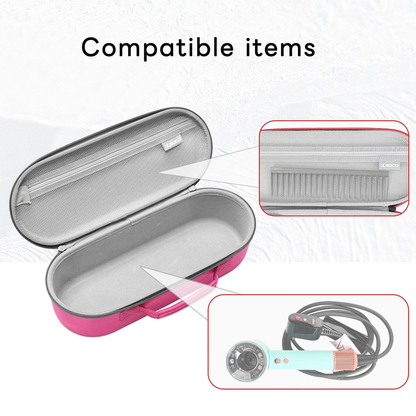 RLSOCO Travel Case for Dyson Supersonic/Supersonic Nural Hair Dryer & Dyson Airwrap/Airwrap i.d./Airwrap Co-anda2x Multi-Styler, Storage Hair Dryer/Airwrap Only for easy travelling - Black