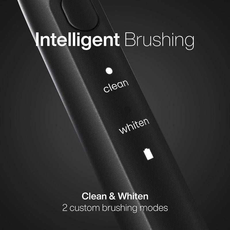 Aquasonic Icon ADA-Accepted Rechargeable Toothbrush | Magnetic Holder & Slim Travel Case | 2 Brushing Modes & Smart Timers | Gentle Micro-Vibrations(Onyx)