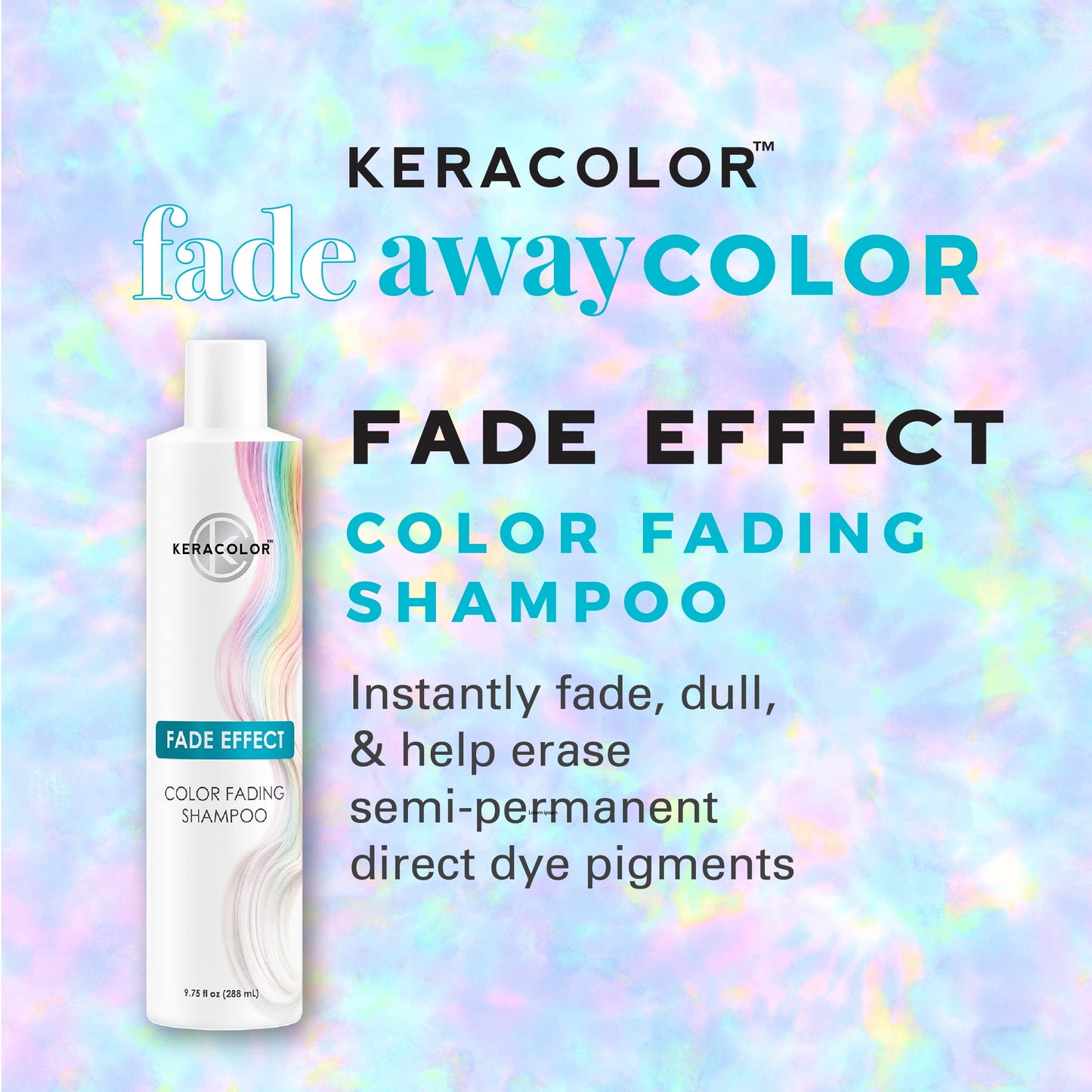 KERACOLOR Fade Effect Color Fading Shampoo, Semi-Permanent Dye, 9.75 Fl Oz