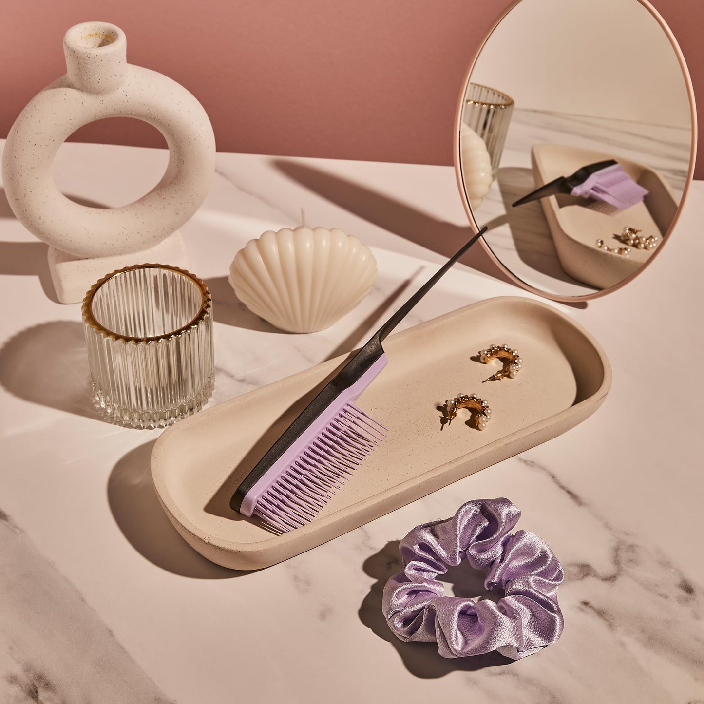 Tangle Teezer The Ultimate Volumizer Comb, Teasing Comb with Two-Tiered Teeth for Volume & Texture, and All Hair Types, Lilac & Black