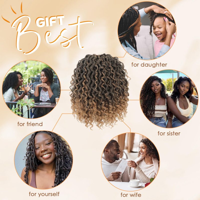Callia Faux Locs Crochet Hair 14 Inch 8 Packs Goddess Locs Crochet Hair for Black Women Pre Looped Boho Faux Locs with Curly Ends T27