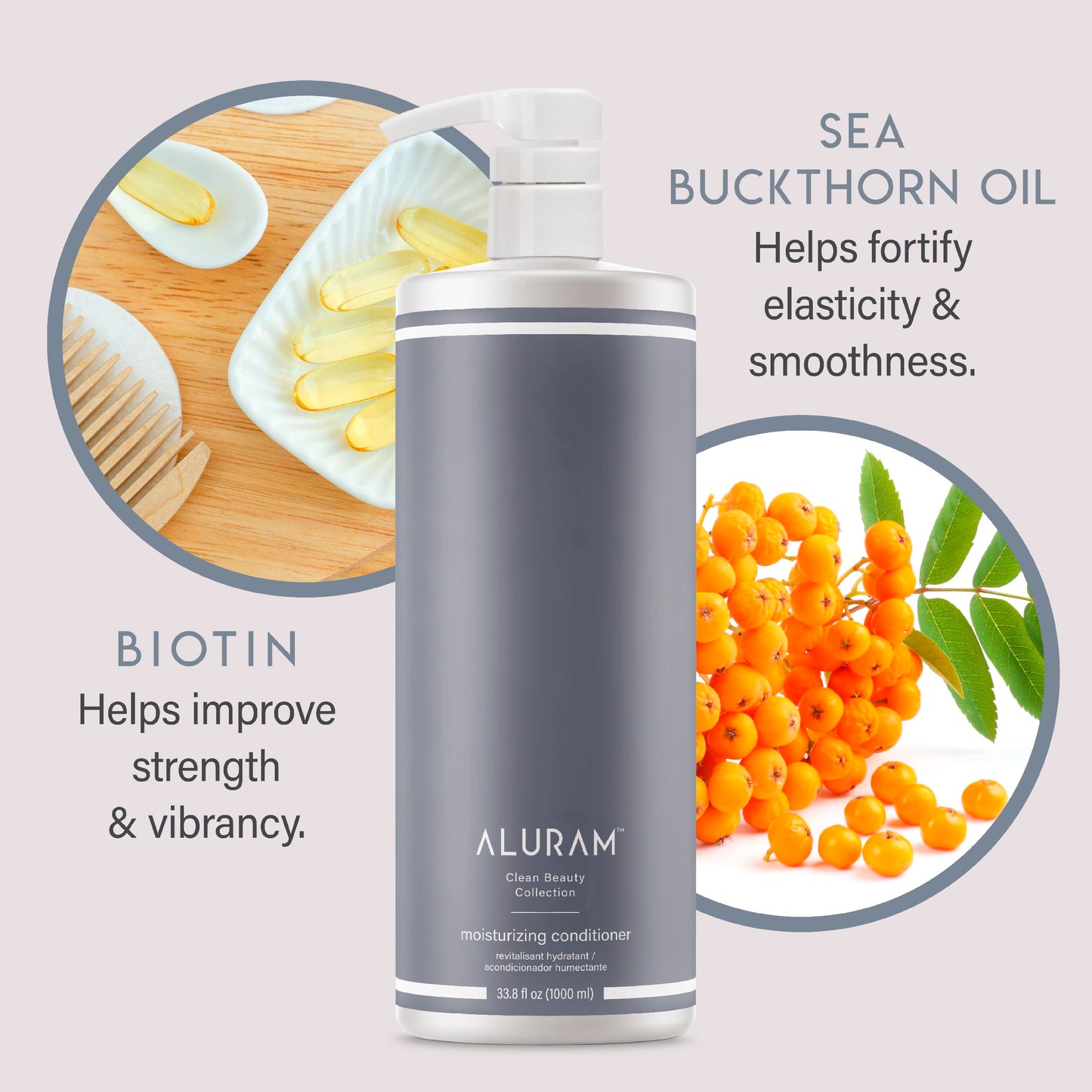 ALURAM Coconut Water Moisturizing Conditioner for Men and Women, Clean Hydration and Shine for Medium to Coarse Textured Hair, 33.8 Fl Oz