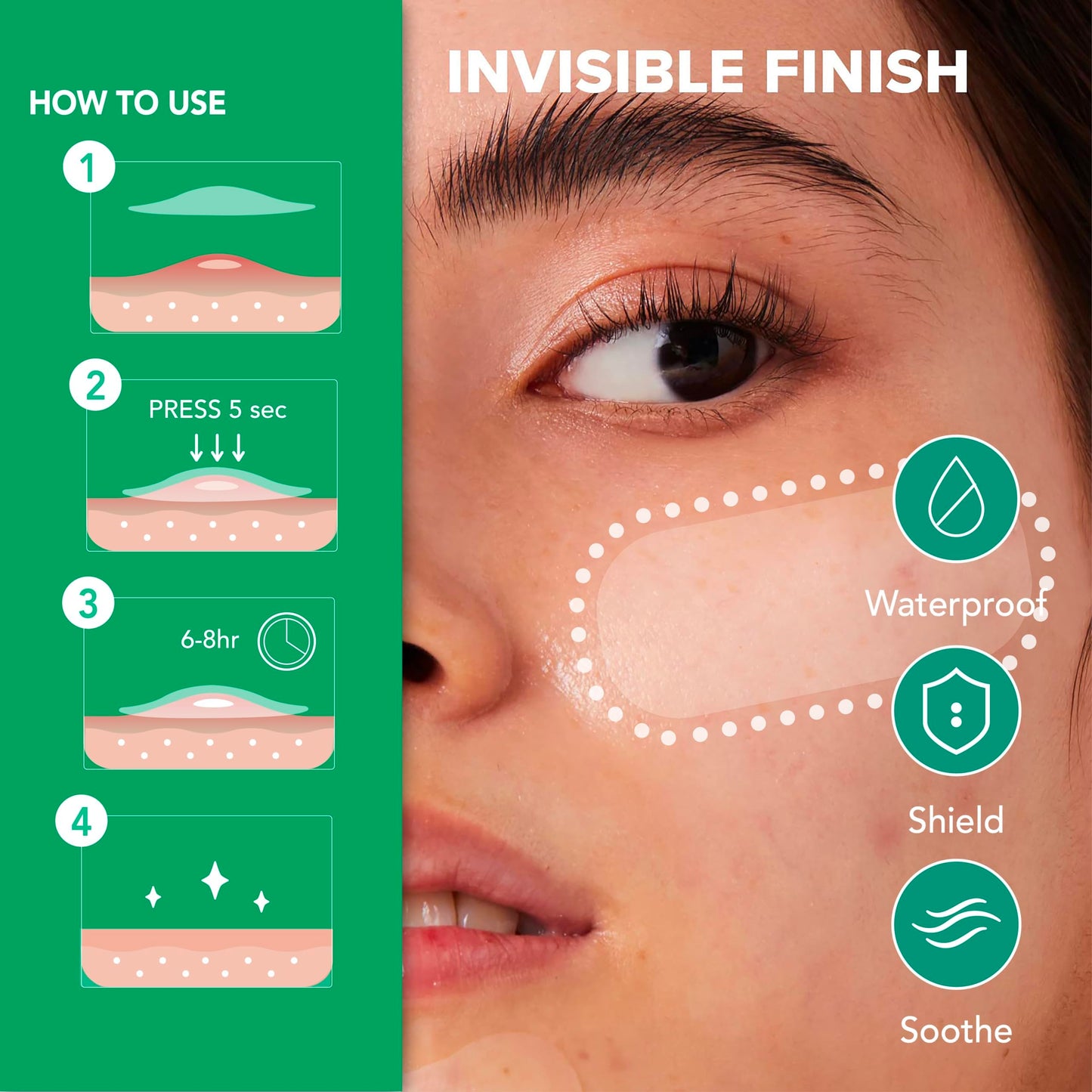 SoloVegan 55Count Don't Pop to Me Blemish Patch, Invisible Spot Cover, Hydrocolloid Acne Patch, Treatment for Breakouts, Absorbs Zits & Blemish, Korean Skin Care (165pcs (3PK))