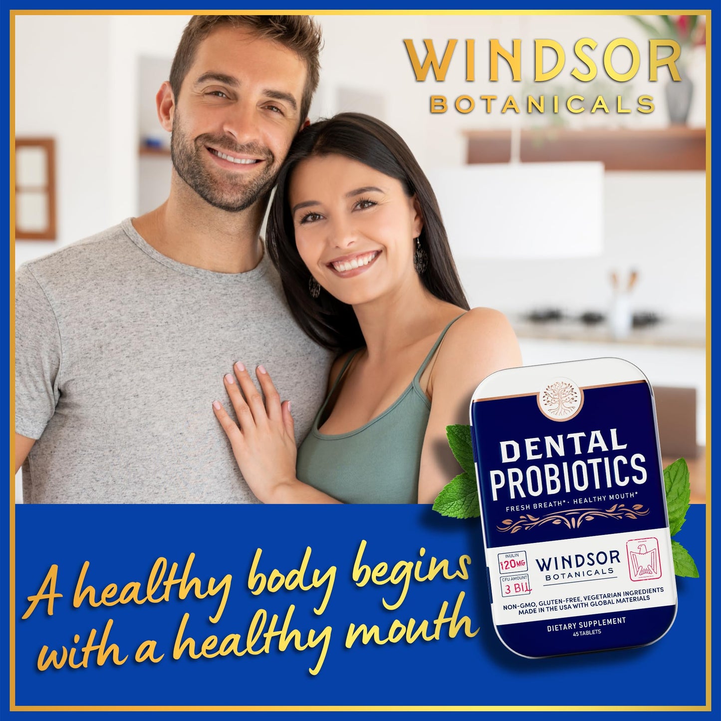 Dental Probiotics for Teeth and Gums - 3BN CFU Lactobacillus Salivarius Acidophilus Casei Tablets - Oral Probiotics for Mouth Bad Breath Treatment for Adults - 45 Chewable Dental Probiotic in a Tin