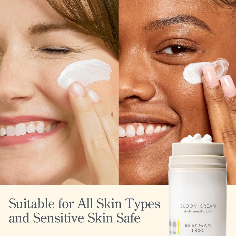 Beekman 1802 Mushroom Milk Eye Cream & Bloom Cream Moisturizer - Sensitive Skin, Anti-Aging | 0.68 fl oz & 1.69 fl oz