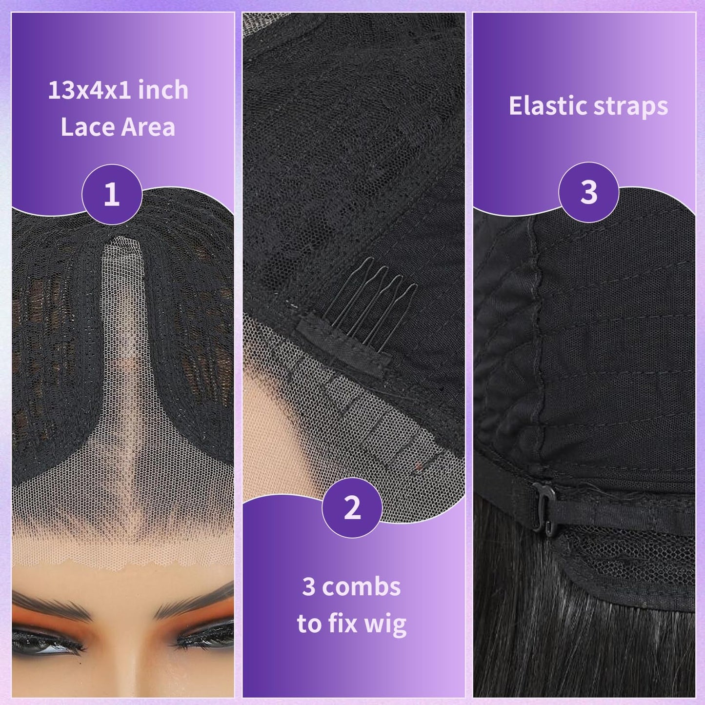 KPROYU Synthetic Lace Front Wig Pre Cut Lace Glueless Wig Wear And Go 13X4X1 Inch HD Lace Layered Wig Pre Plucked Glueless Synthetic Wigs For Women Auburn Brown Black Root（2/30） 26 Inch