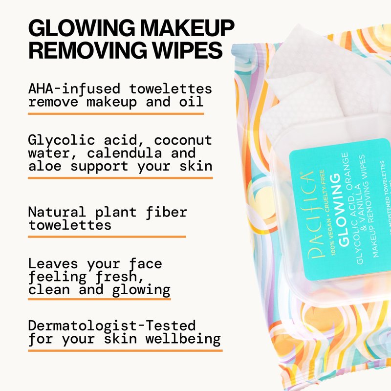 Pacifica Underarm Deodorant Wipes & Makeup Remover Face Wipes Bundle – Aluminum-Free Odor Control & Facial Cleansing Towelettes, 2-Pack (30ct Each, 60 Total) – Vegan, Cruelty-Free Travel Essentials