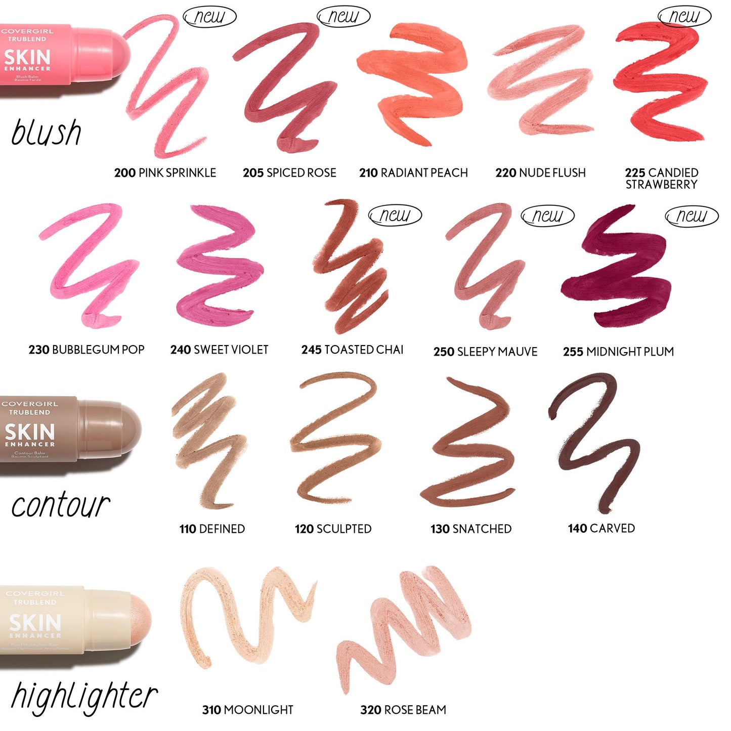CoverGirl Trublend Skin Enhancer Highlighter Balm Stick, 310 Moonlight, Vegan Formula, Easy to Use, Glides on Effortlessly, Non-Greasy, Doesn't Crease, 0.21oz