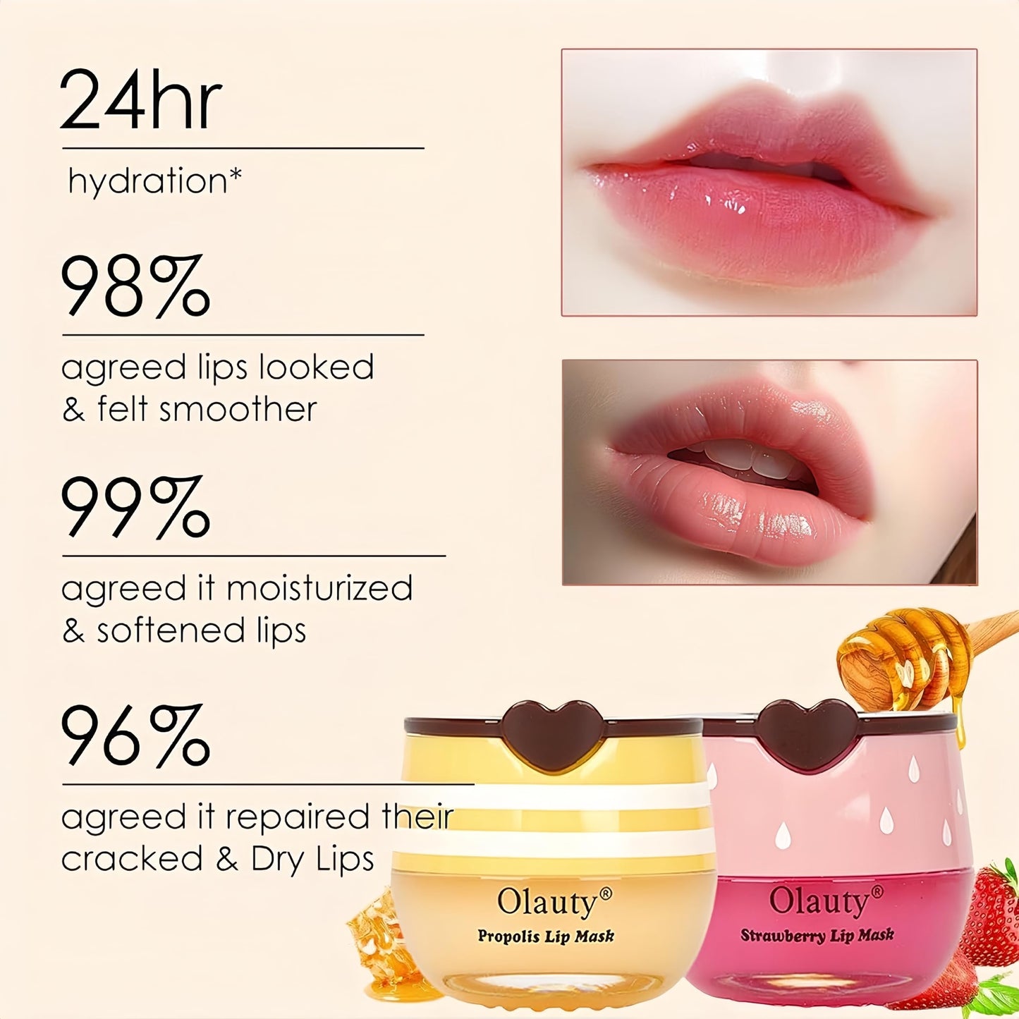 8 PCS Bee Lip Balm Honey Pot, Honey Lip Balm Bulk, Moisturising Sleep Lip Mask Overnight with Sticks, Reduce Lip Lines, Bulk Gifts, Mothers Day Gift, Teacher Gift, Party Favors for Women
