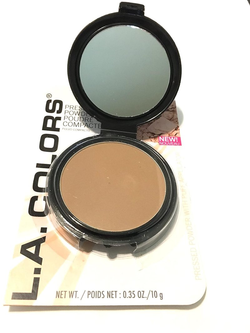 LA Colors Pressed Powder - Tan Finish, Lightweight Formula | 0.25 Oz Applicator Included