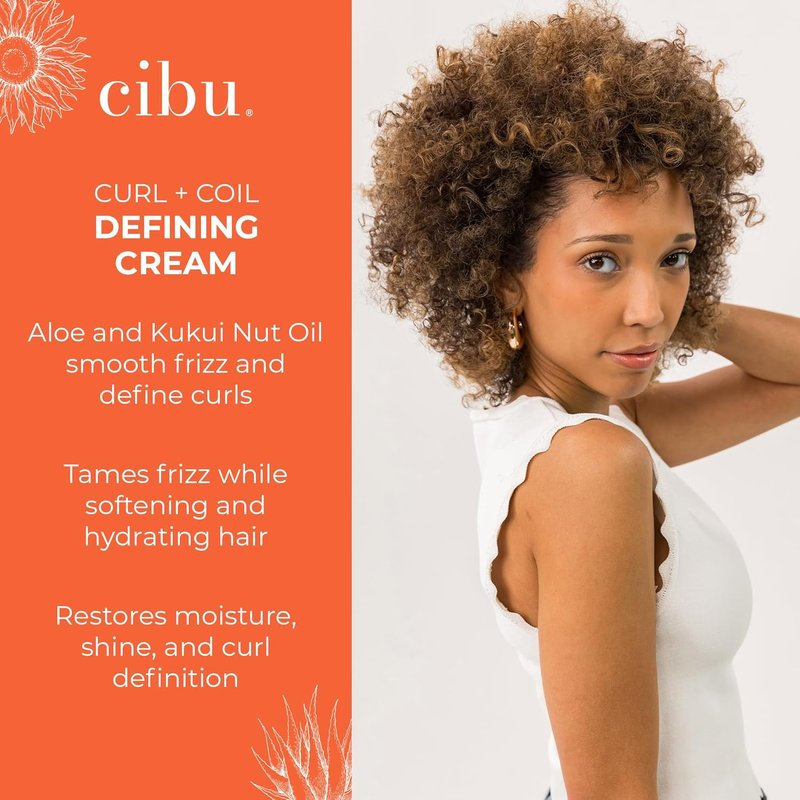 CIBU Curl Defining Cream - Long-Lasting Hold for Wavy & Curly Hair | 5.4 Ounces