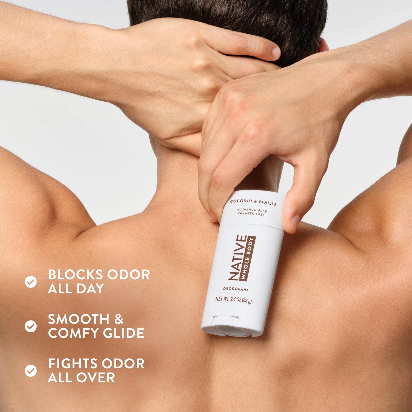 Native Whole Body Deodorant, Coconut & Vanilla Scent, 72 Hour Odor Protection for Pits, Privates & More, Aluminum Free Deodorant for Men & Women with Coconut Oil & Shea Butter, 2.3oz