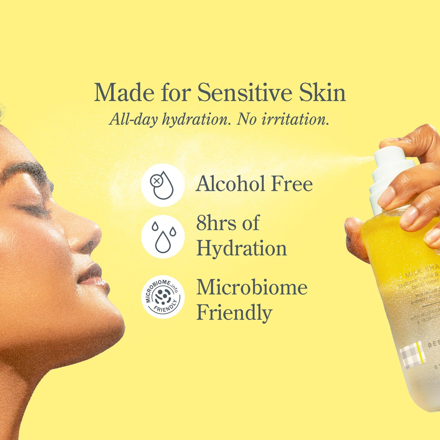 Beekman 1802 Healthy Skin Essentials – Mushroom Milk Eye Cream + Milk Shake Hydrating Face Mist + Bloom Cream Face Moisturizer