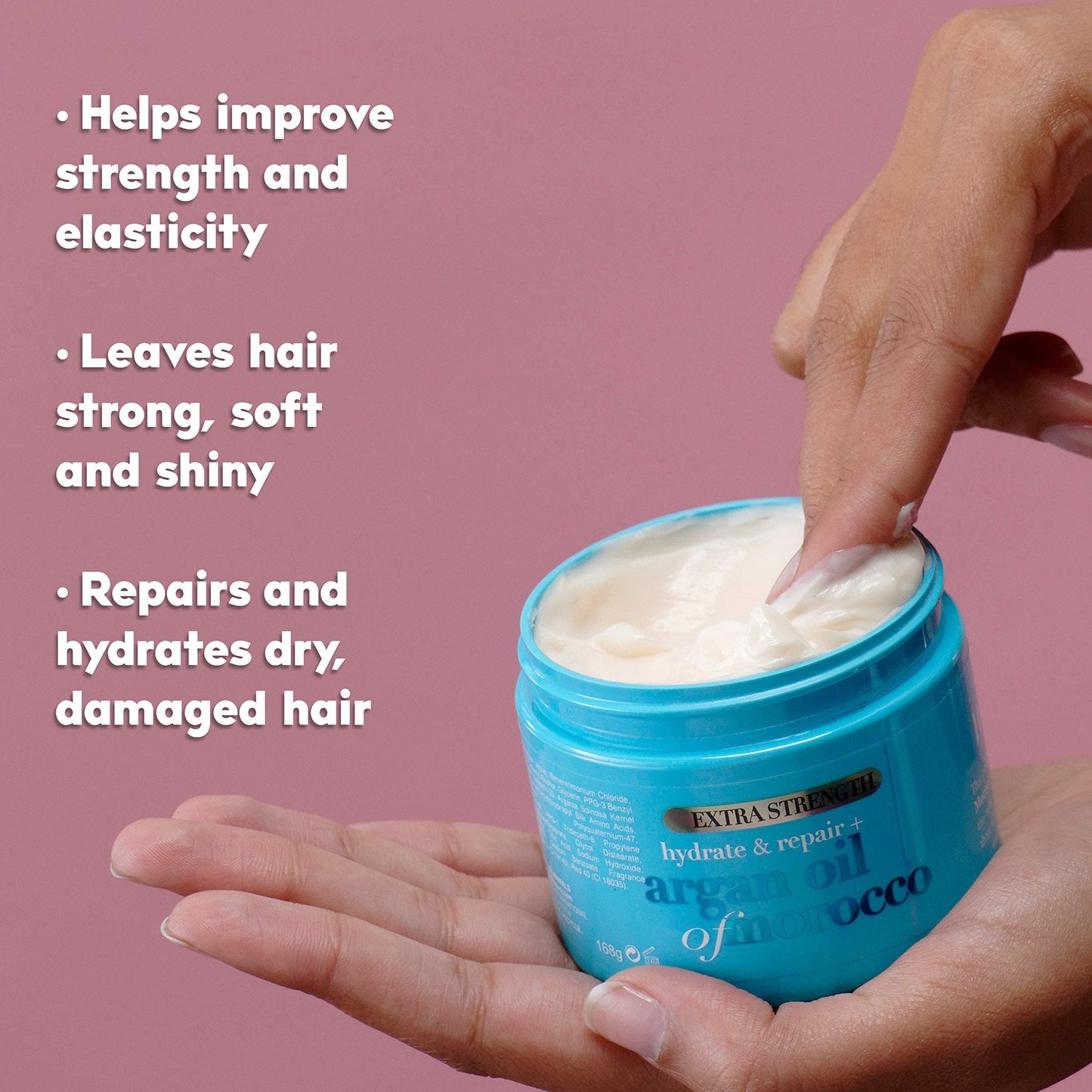 OGX Extra Strength Hydrate Repair + Argan Oil of Morocco Hair Mask Deep Moisturizing Conditioning Treatment, Citrus, 6 Ounce