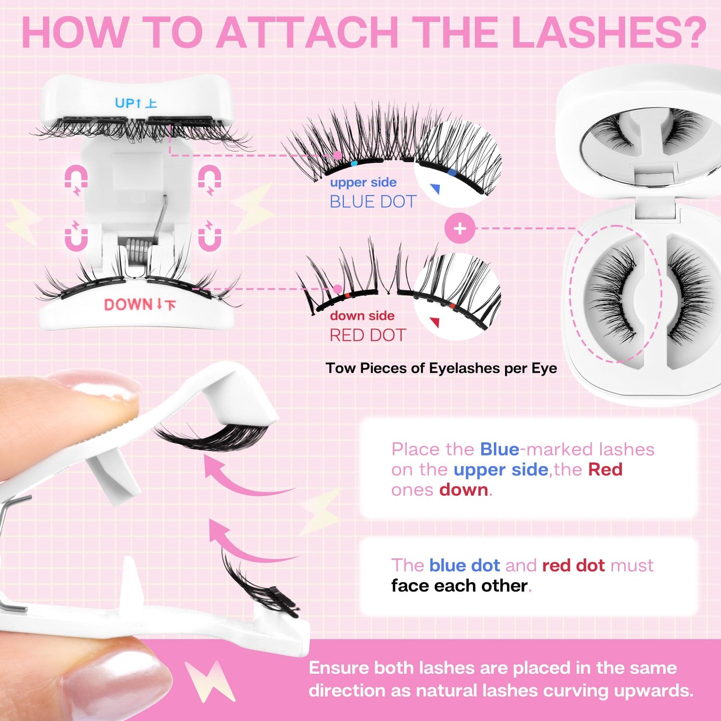 CALAILIS Magnetic Eyelashes with Applicator Upgrade Soft Magnetic Lashes Natural Look Reusable No Glue or Eyeliner Needed Easy to Wear and Remove (RC03, 1 Pack)