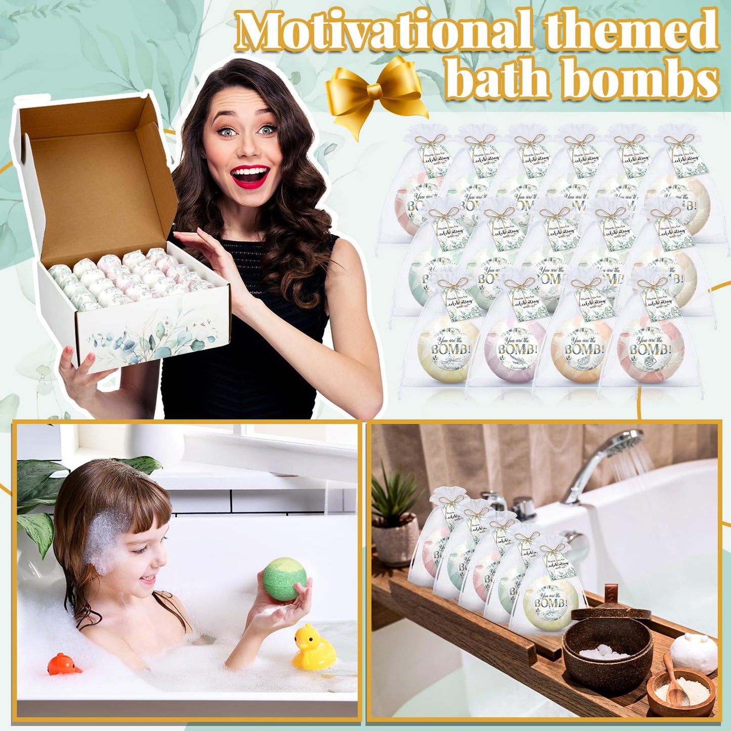 Dansib 50 Packs Wedding Party Favors Bulk Eucalyptus Bath Bombs Spa Gifts Shower Steamers Individually Bridal Shower Favor Gifts Bachelorette Favors Prizes for Guests Women Men