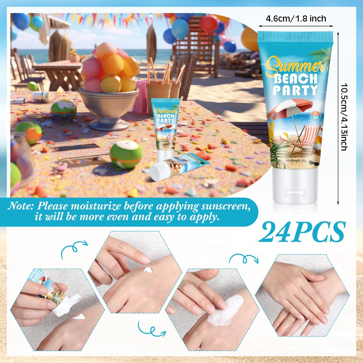 Dansib 24 Pcs Mini Sunscreen Bulk for Summer Party Wedding SPF 30 Water Resistant Sunscreen Lotion Bulk 1oz Travel Size for Thank You Gifts Wedding Supplies (Christmas)