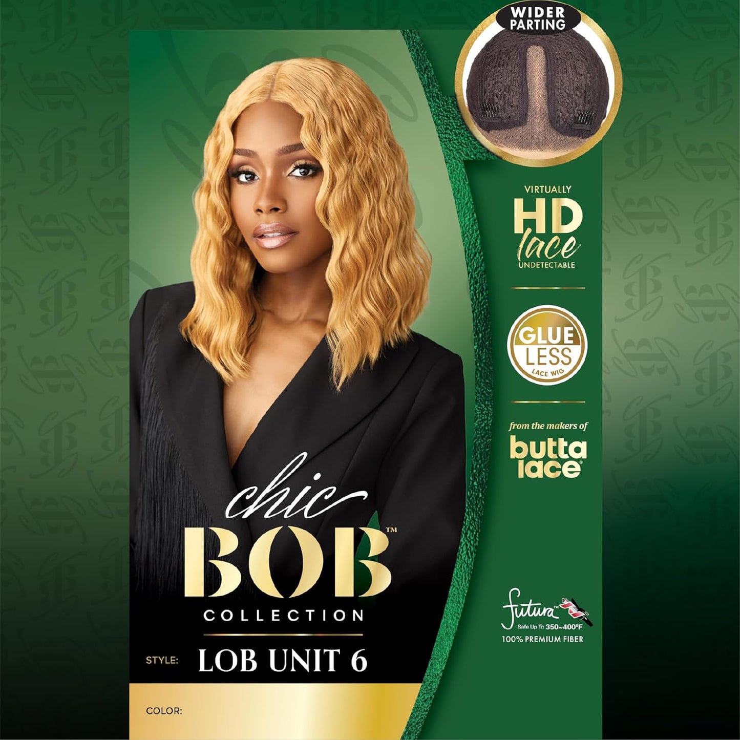Chicbob Lace Front Wig - 6-Inch Deep Part Synthetic Glueless Lob Unit | Pre-Plucked Hairline in Deep Charcoal
