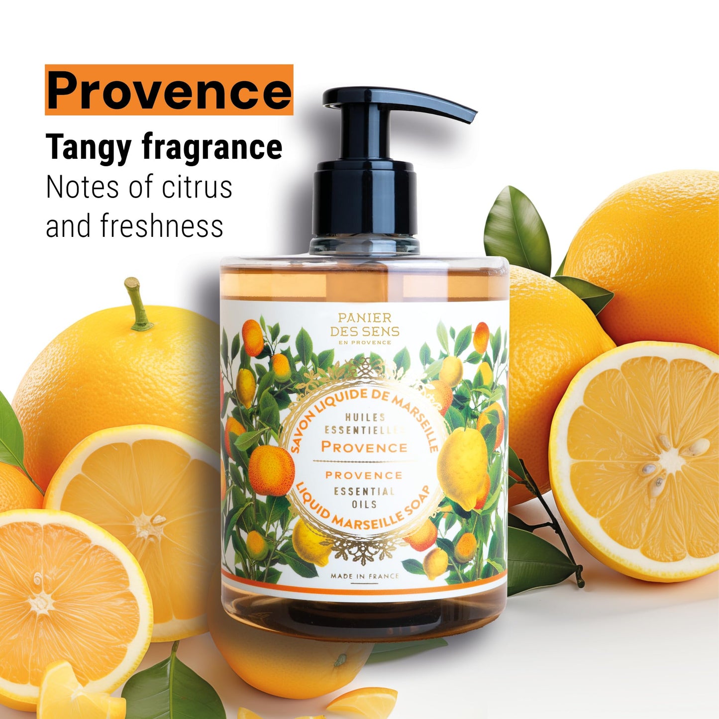 Panier des Sens Provence Citrus Hand Soap & Hand Cream Set, 16.9 + 2.5 fl oz
