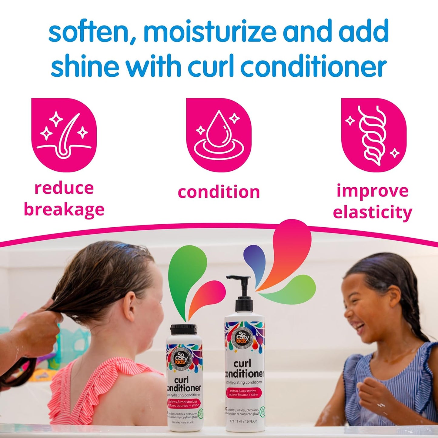 SoCozy Curl Conditioner for Kids - Softens & Restores Bounce | Sweet-Crème, 10.5 Fl Oz