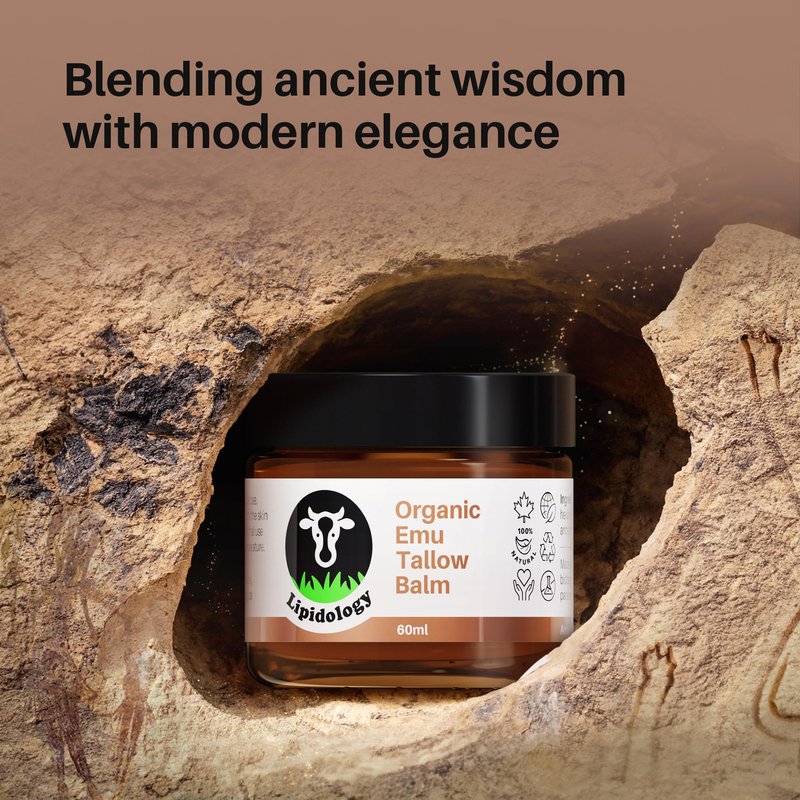 Lipidology Skincare Organic Emu Tallow Balm, Unscented, 60 ml
