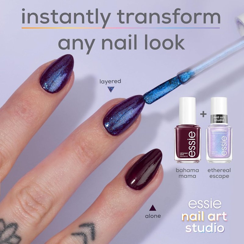 Essie Nail Art Studio Pearl Purple Polish - Vegan Lustrous Luxury, 0.46 Fl Oz