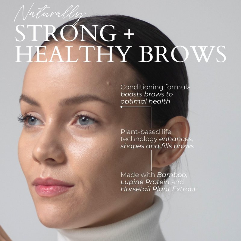 Fitglow Beauty Plant Protein Brow Gel | Natural Vegan Eyebrow Enhancer Serum | Thickening Volumizing Brow Filler | Nutrient-Rich Hair Conditioning | Strengthens, Lift, Shape & Fill | 4g - Medium Brown