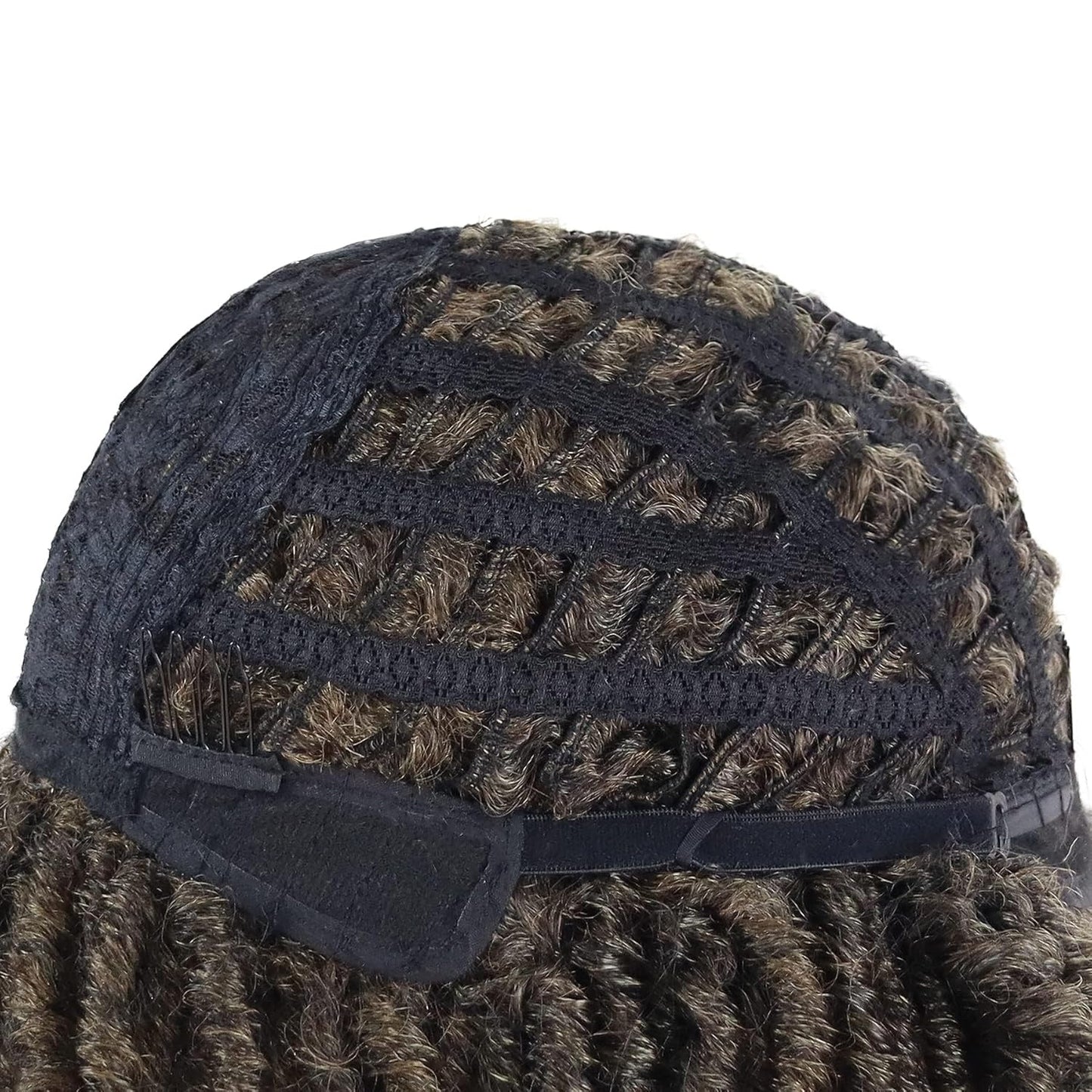 **14 Inch Short Dreadlocks Wig for Men - Ombre Light Brown Afro Bob | Natural Synthetic Hair, Breathable Cap**