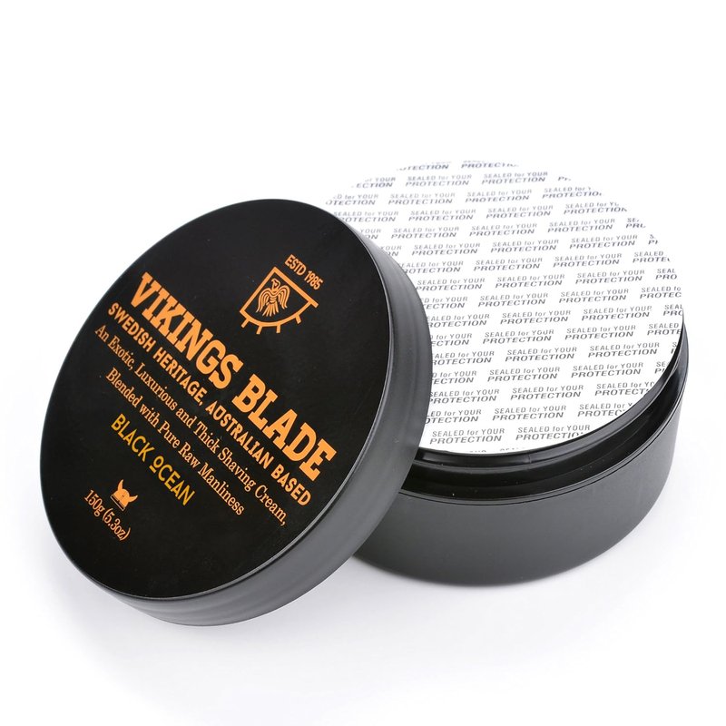 VIKINGS BLADE Luxury Shaving Cream - Black Ocean Scent, Silky Smooth Foam for a Refreshing Shave