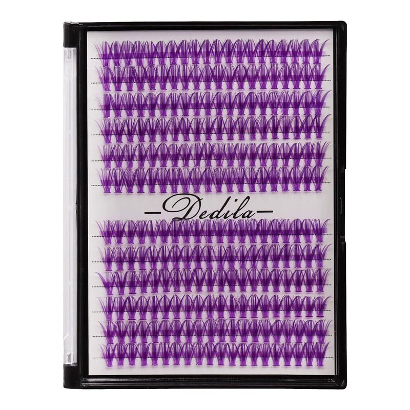 12Rows 40D Purple Color Individual False Eyelashes Large tray 240 Clusters 3D Volume Eyelashes Extensions Thickness 0.07mm D Curl Makeup Colorful Eye Lashes Cluster Beauty Tools (16mm)