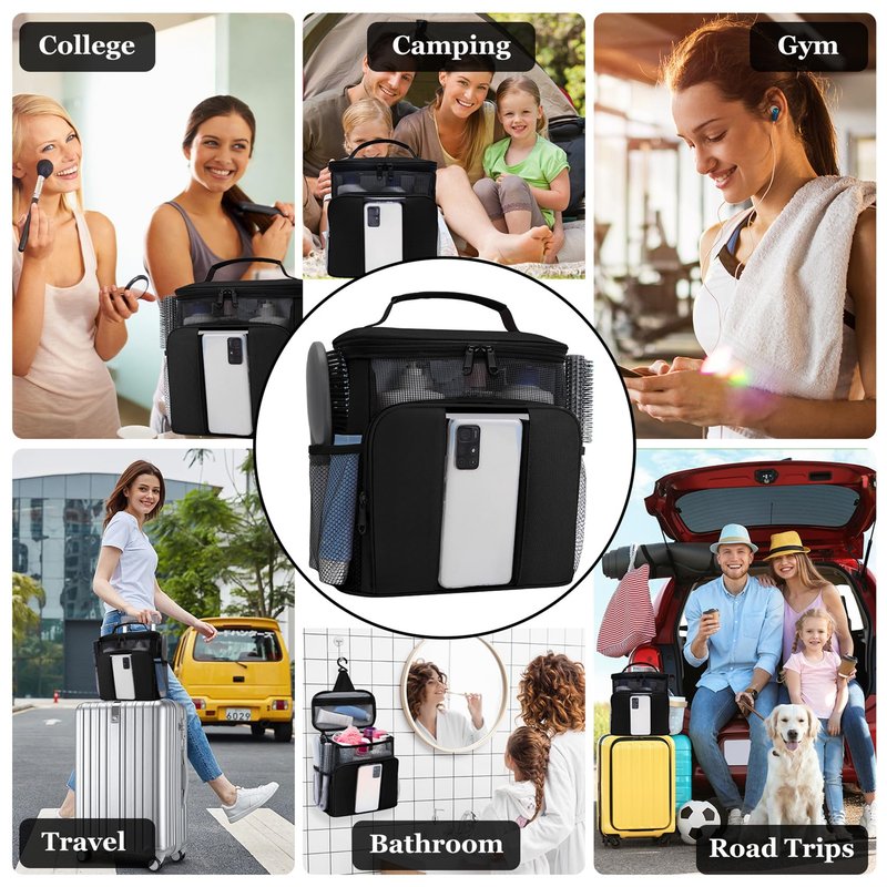 Dorm Room Essentials for College Students Girls Boys Guys,Shower Caddy,Travel Essentials Hanging Toiletry Bags for Traveling Women Men,Mesh Shower Caddies Portable for Camping,Gifts for Christmas
