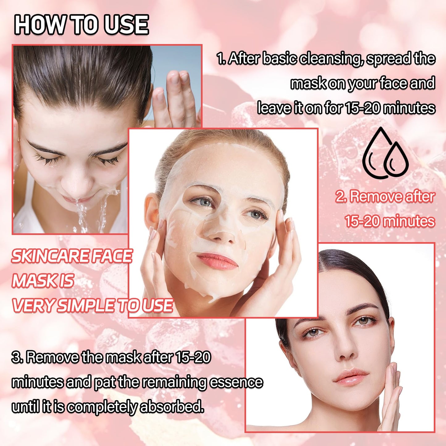 WYBLZPXZ 10 Pack Fruits Sheet Face Mask Skin Care Set,Deep Hydrating Facial Mask for All Skin Types,Mildness Long Lasting Moisturizing Face Masks Skincare for Men & Women