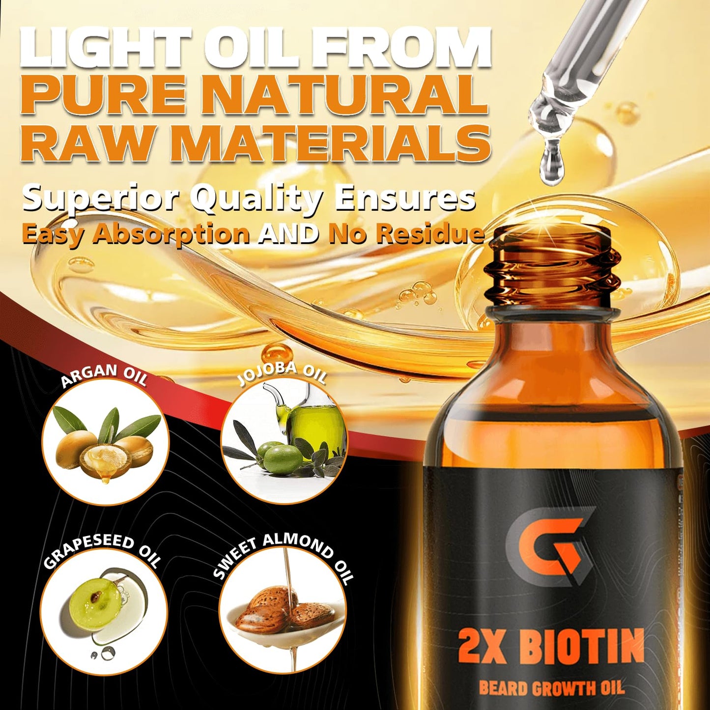 2x Biotin Beard Growth Oil and Beard Balm - Beard Growth Serum Care Kit - Vegan Natural Ingredients Leave-In Conditioner - Moisturizes, Strengthens, Thickens and Promotes Facial Hair Growth