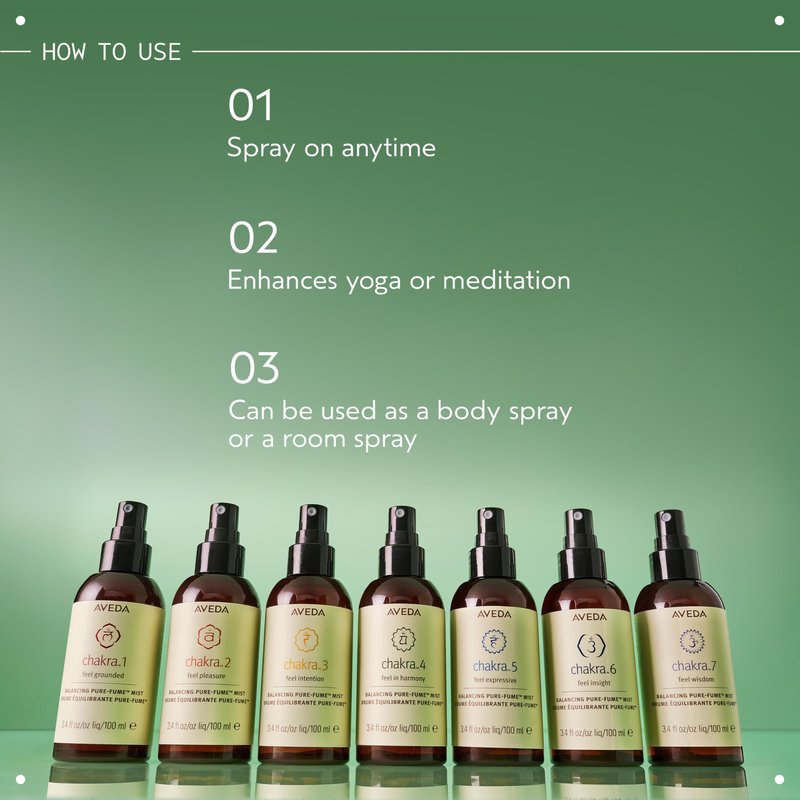 Aveda Chakra 7 Balancing Pure-Fume Mist: Connection | Body & Room Spray | Balances Crown Chakra | With Olibanum, Certified Organic Elemi & Angelica, 3.4 Fl Oz