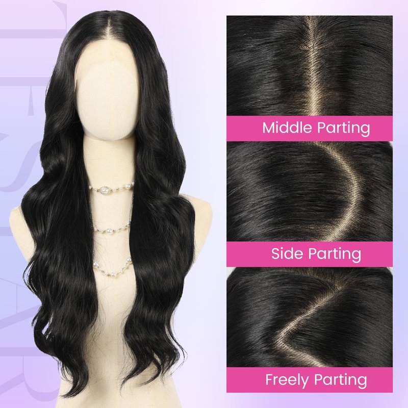 testar Platinum Lace Front Wigs 13x6 HD Lace Wigs Long Body Wave Blonde Hair Wigs for White Women Ready to Wear Glueless Wig Heat Resistant Synthetic Wig Daily Wear (28 Inch)