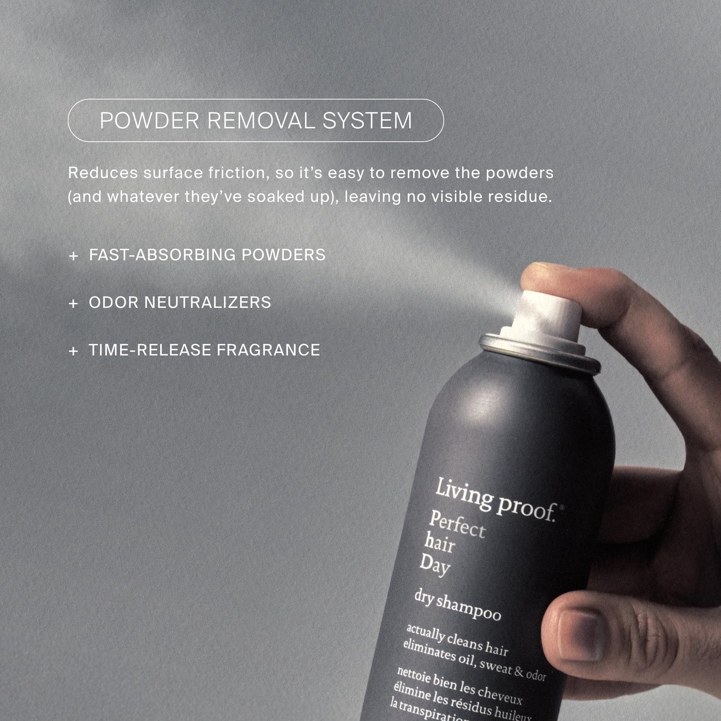 Living proof Perfect Hair Day Dry Shampoo – Absorbs Oil, Sweat, Odor, Cleans Hair, Fresh Scent, Detoxifies Scalp for Women and Men