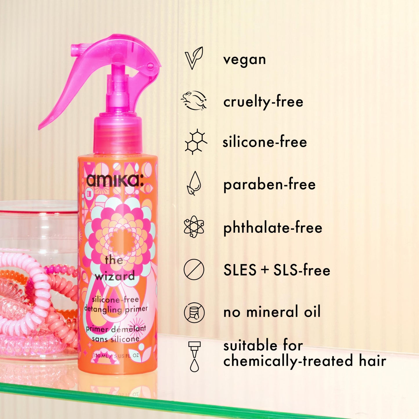 amika the wizard silicone-free detangling primer, 150ml