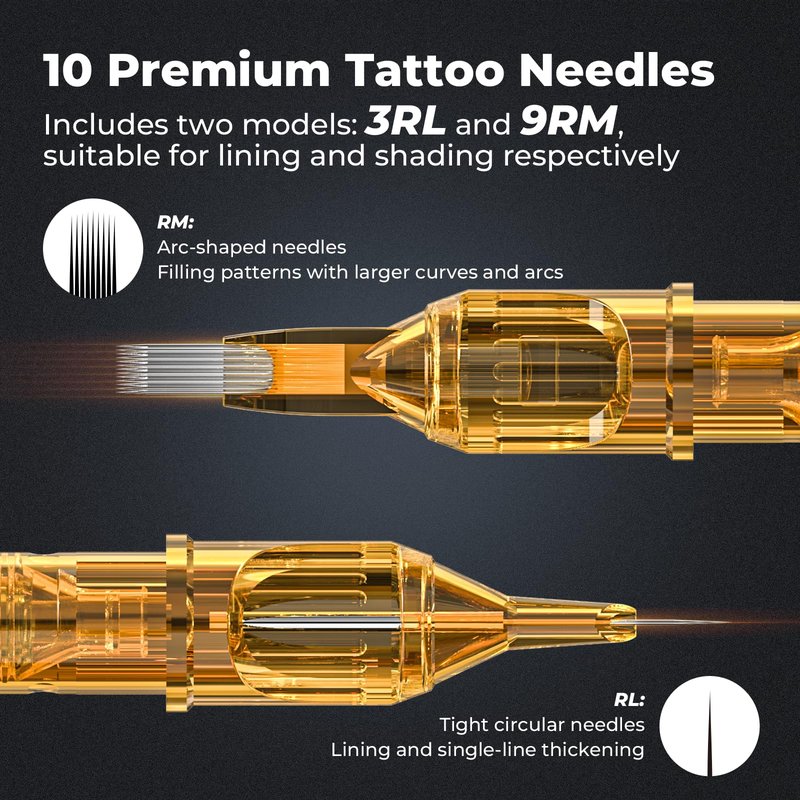 Wireless Tattoo Kit for Beginners - Tattoo Machine with 2pcs 1200 mAh Capacity Power Supply, Tattoo Pen Kit with 10Pcs Tattoo Cartridge Needles Transfer Papers and 2mm Tatoo Practice Skin