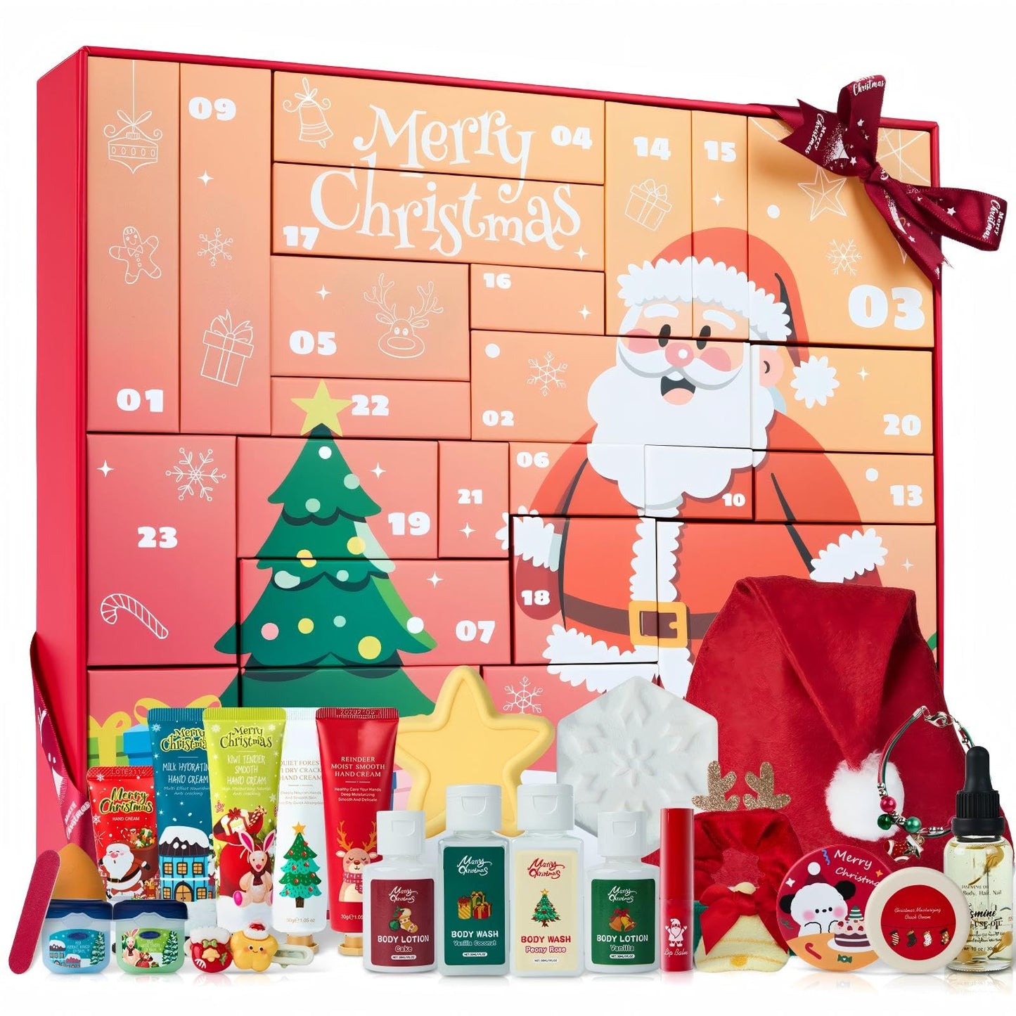 Beauty Advent Calendar, 24 Days Advent Calendars for Women with Hand Lotion, Skincare Countdown Gift for Christmas, 2025 Christmas Calendar Skin Care Gifts, Advent Calendar 2025