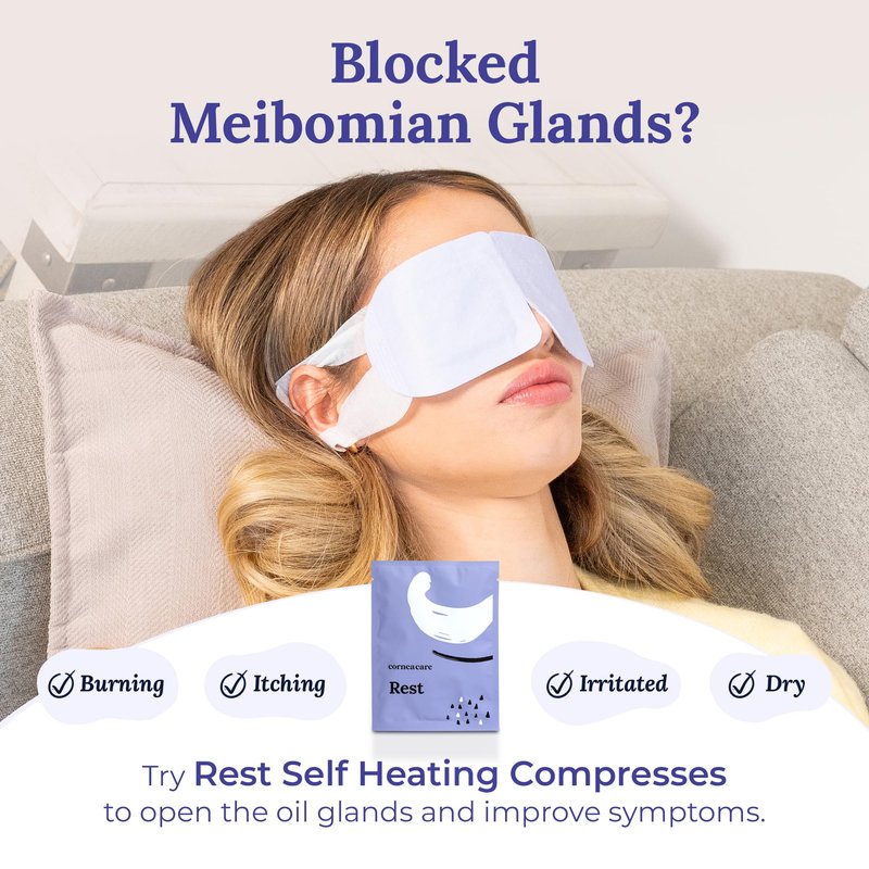 CorneaCare Rest: Self Heating Warm Compress for Dry Eyes | Heated Eye Mask for Fast Relief | Steam Mask for Stye Treatment | No Microwave or Washcloth Needed | Travel Ready Warm Compress | 30 Count