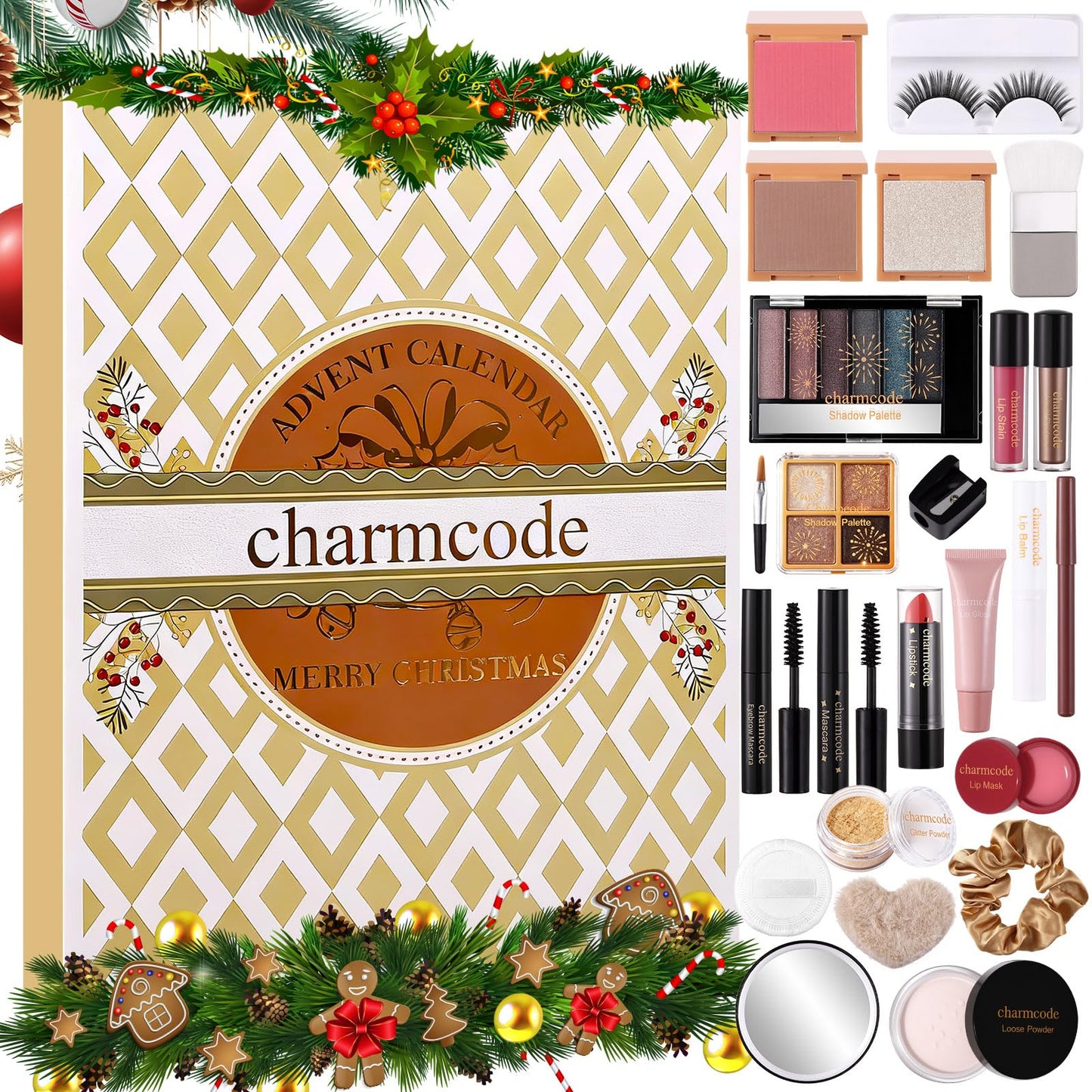 Makeup Advent Calendar 2025 – 24 Days Christmas Make Up Gift Set for Adlut Women & Teen Girls, CHARMCODE Xmas Cosmetic Countdown Calendar, Full Holiday Beauty Kits with Surprises