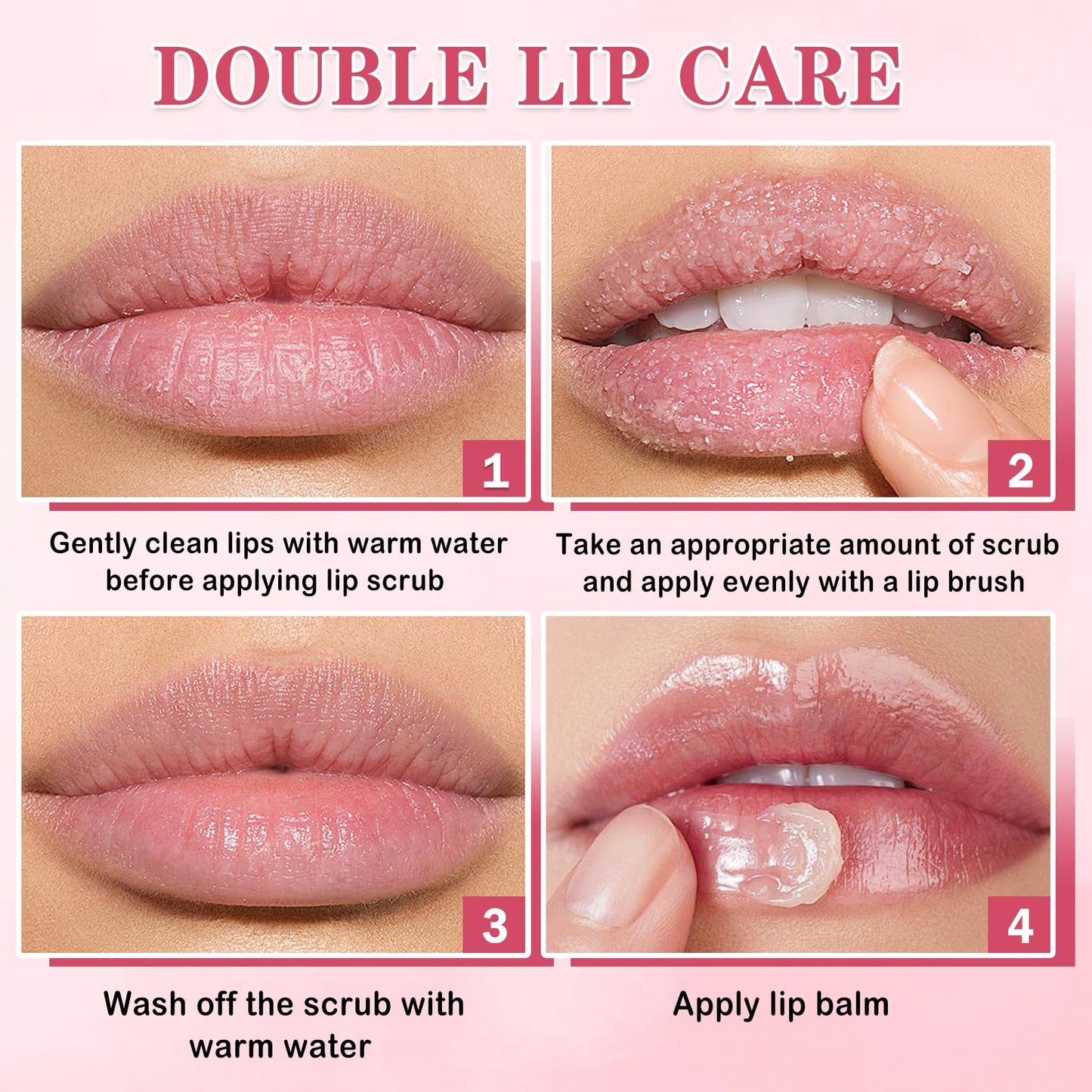 LZXLUKGIR 4PCS Lip Scrub and Mask Set,Strawberry and Honey Pot Lip Balm,Reduces Lip Lines Lip Exfoliator Scrub and Moisturizer,Repair Bee Lip Balm and Lip Scrub Set,Lip Mask Overnight