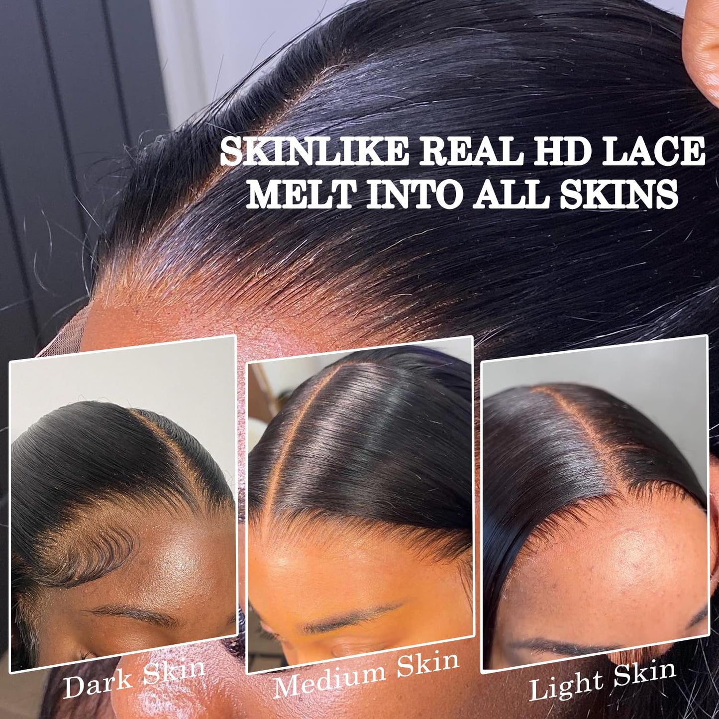 CindiRiver 2x6 HD Lace Closure 14 Inch Straight Human Hair, Invisible Virgin Real Swiss HD Lace, Natural Hairline, Skinlike Lace Frontal Closure Only