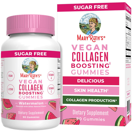 MARYRUTH'S Organics Vegan Collagen for Women & Men, Collagen Boosting Gummies, Skin Care, Lysine, Vitamin C, Vitamin A, Amla, Supplement for Hair & Skin, Vegan, Non-GMO, Gluten Free, 90 Servings