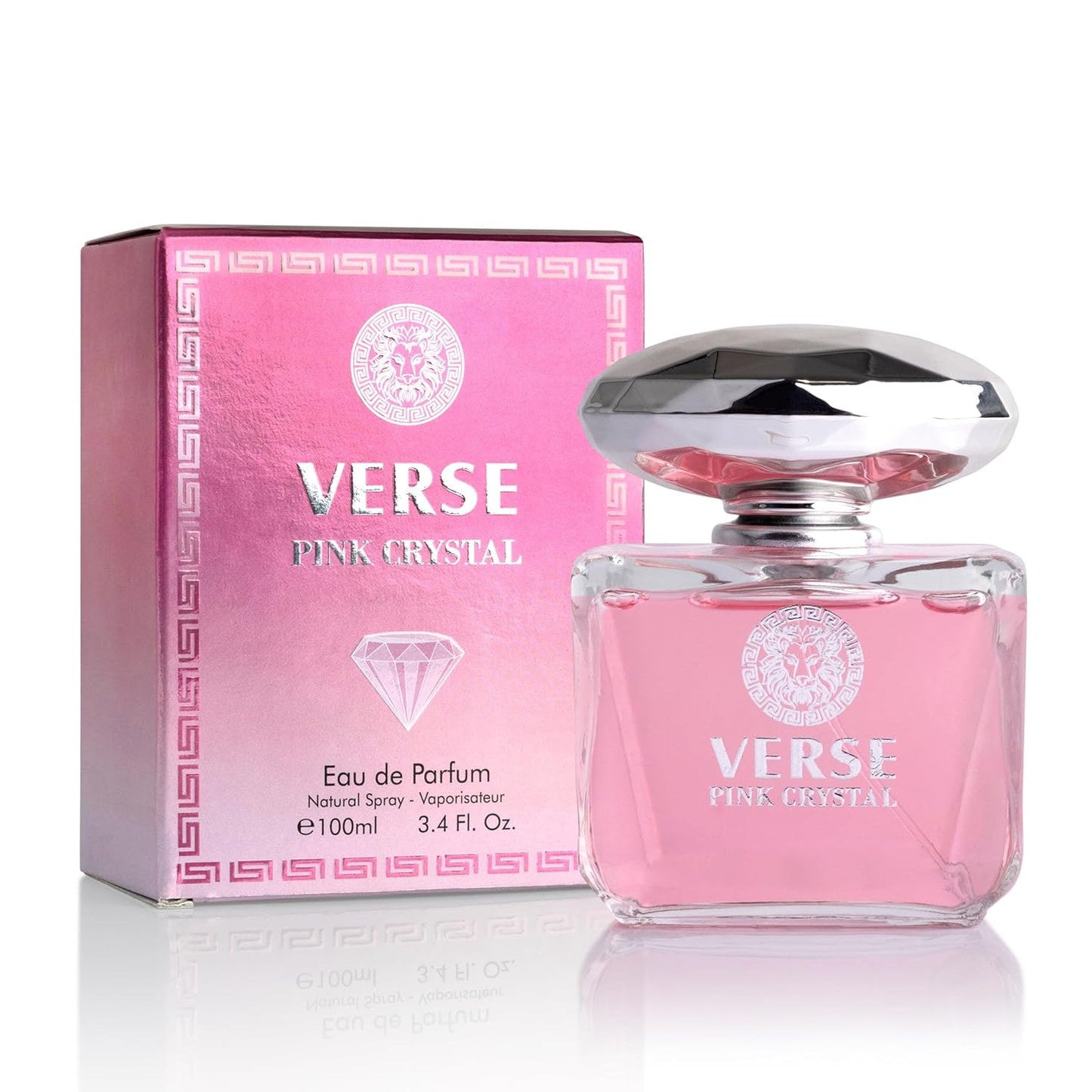 Verse Pink Crystal Eau De Parfum for Women | Floral & Fruity Scent with Pomegranate & Yuzu - 100ml Elegant Bottle