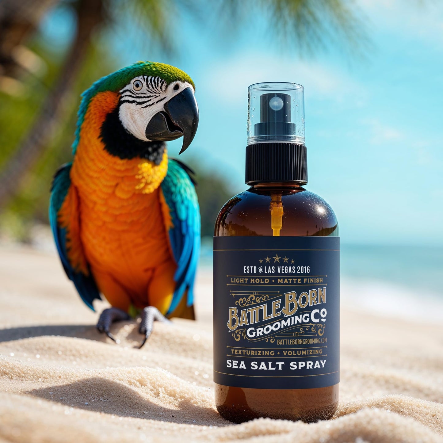 Battle Born Grooming Co Sea Salt Spray (8 fl oz) – Natural, Vegan, Texturizing Spray for Effortless Beach Hair & Waves – Adds Volume, Texture, and Thickness – Unisex